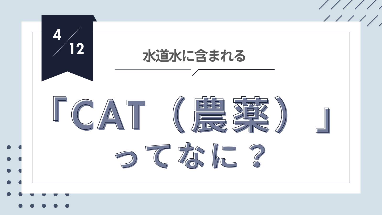 CAT(カビ臭)って何？